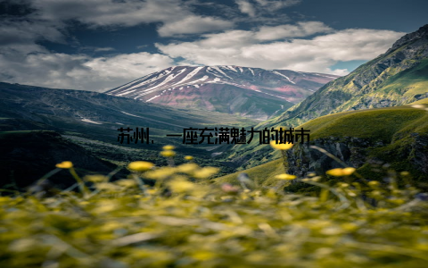 苏州, 一座充满魅力的城市